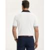 image:imageJMIERR Mens Short Sleeve Knit Polo Shirt Summer Casual Ribbed Texture Golf Polos T ShirtsWhite