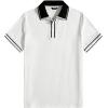 image:imageJMIERR Mens Short Sleeve Knit Polo Shirt Summer Casual Ribbed Texture Golf Polos T ShirtsWhite