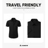 image:imageJMIERR Mens Muscle Fit High Stretch WrinkleFree Button Down Dress Shirts Summer Casual Short Sleeve Shirt01 Black
