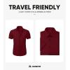 image:imageJMIERR Mens Muscle Fit High Stretch WrinkleFree Button Down Dress Shirts Summer Casual Short Sleeve ShirtA Red