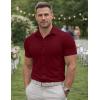 image:imageJMIERR Mens Muscle Fit High Stretch WrinkleFree Button Down Dress Shirts Summer Casual Short Sleeve ShirtA Red