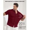 image:imageJMIERR Mens Muscle Fit High Stretch WrinkleFree Button Down Dress Shirts Summer Casual Short Sleeve ShirtA Red