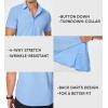 image:imageJMIERR Mens Muscle Fit High Stretch WrinkleFree Button Down Dress Shirts Summer Casual Short Sleeve ShirtA1 Blue