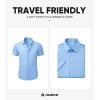 image:imageJMIERR Mens Muscle Fit High Stretch WrinkleFree Button Down Dress Shirts Summer Casual Short Sleeve ShirtA1 Blue