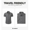 image:imageJMIERR Mens Muscle Fit High Stretch WrinkleFree Button Down Dress Shirts Summer Casual Short Sleeve ShirtA2 Light Grey