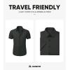 image:imageJMIERR Mens Muscle Fit High Stretch WrinkleFree Button Down Dress Shirts Summer Casual Short Sleeve ShirtA3 Dark Grey