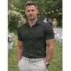 image:imageJMIERR Mens Muscle Fit High Stretch WrinkleFree Button Down Dress Shirts Summer Casual Short Sleeve ShirtA3 Dark Grey