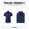 image:imageJMIERR Mens Muscle Fit High Stretch WrinkleFree Button Down Dress Shirts Summer Casual Short Sleeve ShirtBlue 1