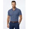 image:imageJMIERR Mens Muscle Fit High Stretch WrinkleFree Button Down Dress Shirts Summer Casual Short Sleeve ShirtBlue 3