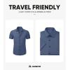 image:imageJMIERR Mens Muscle Fit High Stretch WrinkleFree Button Down Dress Shirts Summer Casual Short Sleeve ShirtBlue 3