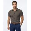 image:imageJMIERR Mens Muscle Fit High Stretch WrinkleFree Button Down Dress Shirts Summer Casual Short Sleeve ShirtBrown