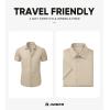 image:imageJMIERR Mens Muscle Fit High Stretch WrinkleFree Button Down Dress Shirts Summer Casual Short Sleeve ShirtD Beige