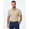 image:imageJMIERR Mens Muscle Fit High Stretch WrinkleFree Button Down Dress Shirts Summer Casual Short Sleeve ShirtD Beige