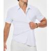 image:imageJMIERR Mens Muscle Fit High Stretch WrinkleFree Button Down Dress Shirts Summer Casual Short Sleeve ShirtPack Whiteblack