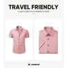 image:imageJMIERR Mens Muscle Fit High Stretch WrinkleFree Button Down Dress Shirts Summer Casual Short Sleeve ShirtPink
