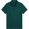 image:imageJMIERR Mens Polo Shirt Textured Knit Button Casual Short Sleeve Summer Vacation Beach Stretchy Golf ShirtsDark Green