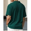 image:imageJMIERR Mens Polo Shirt Textured Knit Button Casual Short Sleeve Summer Vacation Beach Stretchy Golf ShirtsDark Green