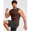 image:imageJMIERR Mens Sleeveless Tank Tops Workout Muscle Gym Ribbed Shirt Athletic Bodybuilding T ShirtsDark Brown