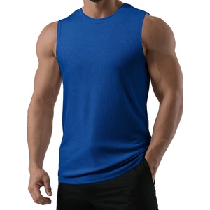 image:imageJMIERR Mens Sleeveless Tank Tops Workout Muscle Gym Ribbed Shirt Athletic Bodybuilding T ShirtsDark Blue