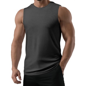 image:imageJMIERR Mens Sleeveless Tank Tops Workout Muscle Gym Ribbed Shirt Athletic Bodybuilding T ShirtsDark Grey