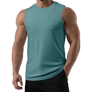image:imageJMIERR Mens Sleeveless Tank Tops Workout Muscle Gym Ribbed Shirt Athletic Bodybuilding T ShirtsMist Green