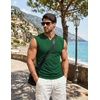image:imageJMIERR Mens Ribbed Tank Tops Knit Sleeveless Workout T Shirt Muscle Gym Fitness TeeDark Green