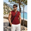 image:imageJMIERR Mens Ribbed Tank Tops Knit Sleeveless Workout T Shirt Muscle Gym Fitness TeeRed Dahlia