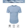 image:imageJMIERR Mens Short Sleeve T Shirt Summer Muscle Slim Fitted Crewneck Longline Tees Shirts for Gym WorkoutC Blue