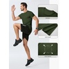 image:imageJMIERR Mens Short Sleeve T Shirt Summer Muscle Slim Fitted Crewneck Longline Tees Shirts for Gym WorkoutD Light Green