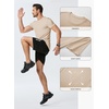 image:imageJMIERR Mens Short Sleeve T Shirt Summer Muscle Slim Fitted Crewneck Longline Tees Shirts for Gym WorkoutE Beige