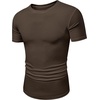 image:imageJMIERR Mens Short Sleeve T Shirt Summer Muscle Slim Fitted Crewneck Longline Tees Shirts for Gym WorkoutE Dark Brown