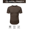 image:imageJMIERR Mens Short Sleeve T Shirt Summer Muscle Slim Fitted Crewneck Longline Tees Shirts for Gym WorkoutE Dark Brown
