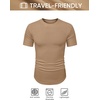 image:imageJMIERR Mens Short Sleeve T Shirt Summer Muscle Slim Fitted Crewneck Longline Tees Shirts for Gym WorkoutF Brown