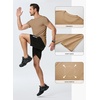 image:imageJMIERR Mens Short Sleeve T Shirt Summer Muscle Slim Fitted Crewneck Longline Tees Shirts for Gym WorkoutF Brown