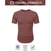image:imageJMIERR Mens Short Sleeve T Shirt Summer Muscle Slim Fitted Crewneck Longline Tees Shirts for Gym WorkoutF Light Red