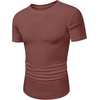 image:imageJMIERR Mens Short Sleeve T Shirt Summer Muscle Slim Fitted Crewneck Longline Tees Shirts for Gym WorkoutF Light Red