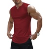 image:imageJMIERR Mens Ribbed Tank Tops Knit Sleeveless Workout T Shirt Muscle Gym Fitness TeeRed Dahlia