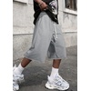 image:imageJMIERR 2026 Mens Baggy Sweat Shorts Lightweight Under Knee Casual Drawstring Y2K Shorts Loose Fit Gym ShortsA Grey