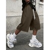 image:imageJMIERR 2026 Mens Baggy Sweat Shorts Lightweight Under Knee Casual Drawstring Y2K Shorts Loose Fit Gym ShortsBrown