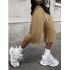 image:imageJMIERR 2026 Mens Baggy Sweat Shorts Lightweight Under Knee Casual Drawstring Y2K Shorts Loose Fit Gym ShortsKhaki