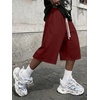 image:imageJMIERR 2026 Mens Baggy Sweat Shorts Lightweight Under Knee Casual Drawstring Y2K Shorts Loose Fit Gym ShortsRed