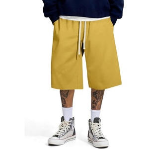 image:imageJMIERR 2026 Mens Baggy Sweat Shorts Lightweight Under Knee Casual Drawstring Y2K Shorts Loose Fit Gym ShortsYellow