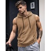 image:imageJMIERR Mens 2026 Vintage Washed Sleeveless Hoodie Tank Top Cotton Muscle Workout Gym Streetwear ShirtBrown