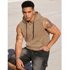 image:imageJMIERR Mens 2026 Vintage Washed Sleeveless Hoodie Tank Top Cotton Muscle Workout Gym Streetwear ShirtBrown