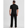 image:imageJMIERR Mens Summer Outfits 2 Piece Short Sets Beach Waffle 14 Zip Polo Shirts Casual Loose Pant LoungewearBlack