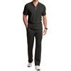 image:imageJMIERR Mens Summer Outfits 2 Piece Short Sets Beach Waffle 14 Zip Polo Shirts Casual Loose Pant LoungewearDark Grey