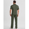 image:imageJMIERR Mens Summer Outfits 2 Piece Short Sets Beach Waffle 14 Zip Polo Shirts Casual Loose Pant LoungewearGreen