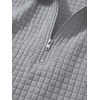 image:imageJMIERR Mens Summer Outfits 2 Piece Short Sets Beach Waffle 14 Zip Polo Shirts Casual Loose Pant LoungewearGrey