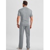 image:imageJMIERR Mens Summer Outfits 2 Piece Short Sets Beach Waffle 14 Zip Polo Shirts Casual Loose Pant LoungewearGrey