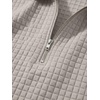 image:imageJMIERR Mens Summer Outfits 2 Piece Short Sets Beach Waffle 14 Zip Polo Shirts Casual Loose Pant LoungewearKhaki